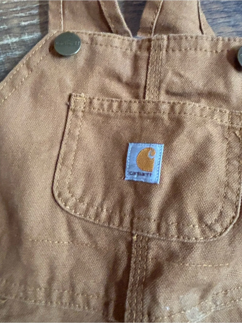 Carhartt canvas bib lined overalls size 18 months